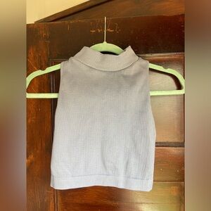 Fabrik Ribbed Cropped Tank in a Steele Blue color